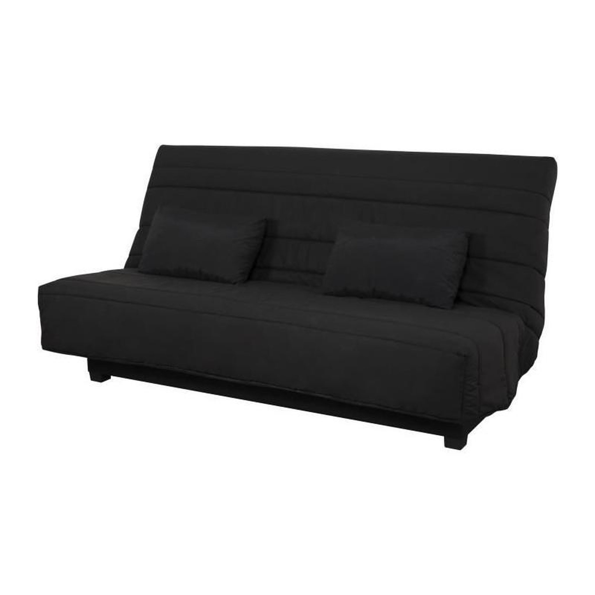 Voir la diapositive 3 : DUNLOPILLO Banquette Clic clac 2 places REVEUR - Tissu noir - Matelas DUNLOPILLO - Couchage 188x128 cm