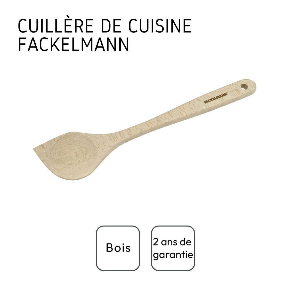 Fackelmann Cuillère de cuisine biseautée en bois FSC Fackelmann