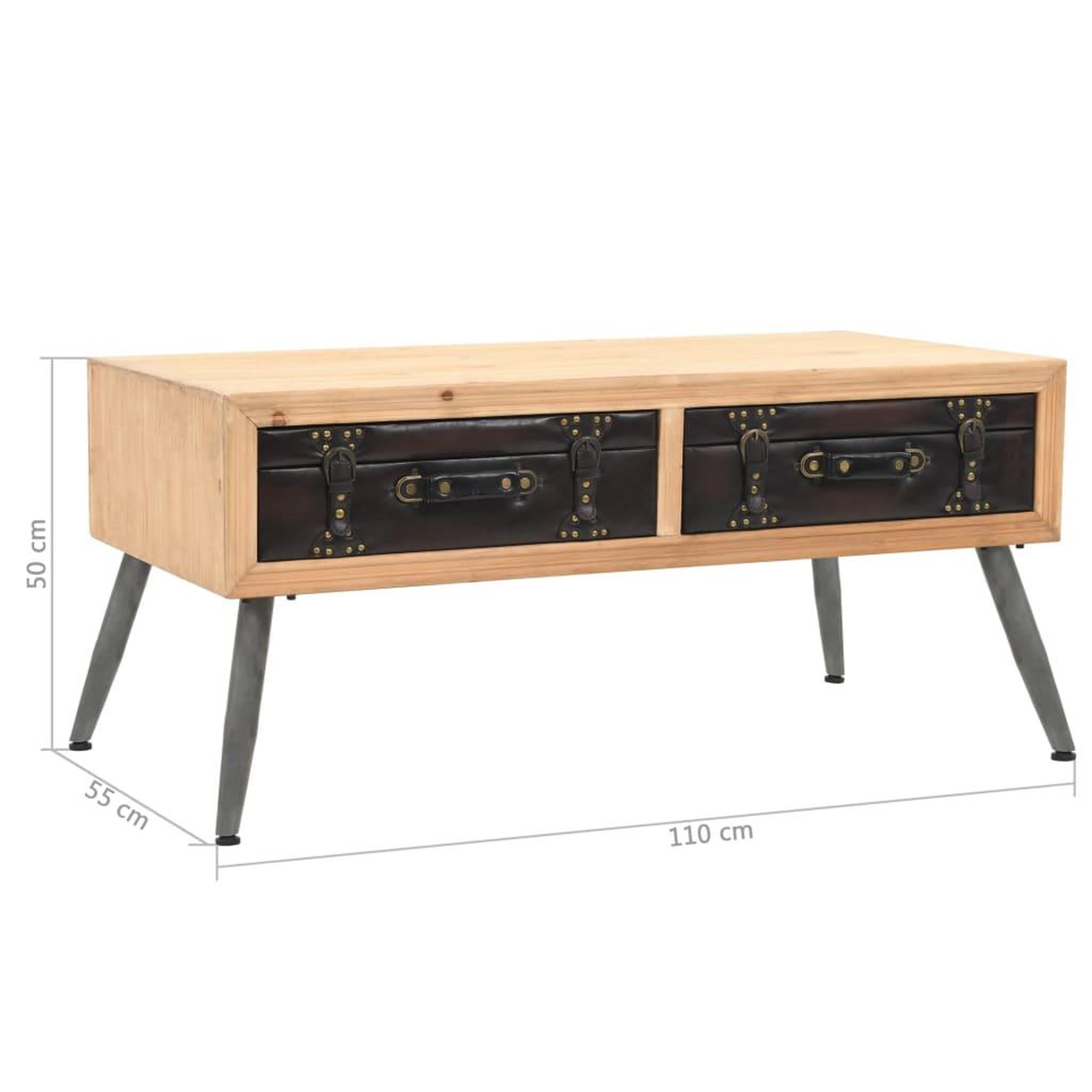 Voir la diapositive 6 : VIDAXL Table basse bois massif de sapin 115x55x50 cm