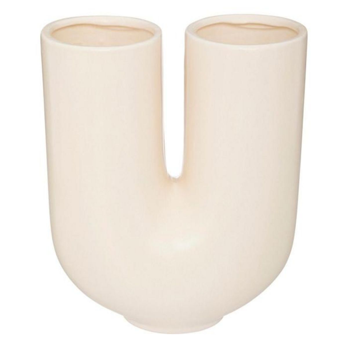 ATMOSPHERA Vase Design en Céramique  Rivi  25cm Blanc Chaud