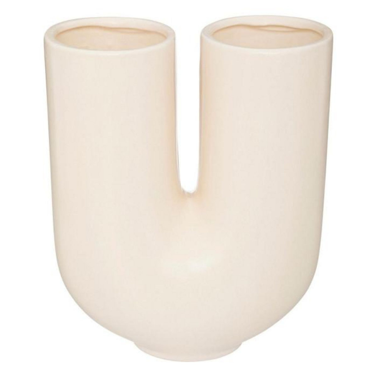 ATMOSPHERA Vase Design en Céramique  Rivi  25cm Blanc Chaud