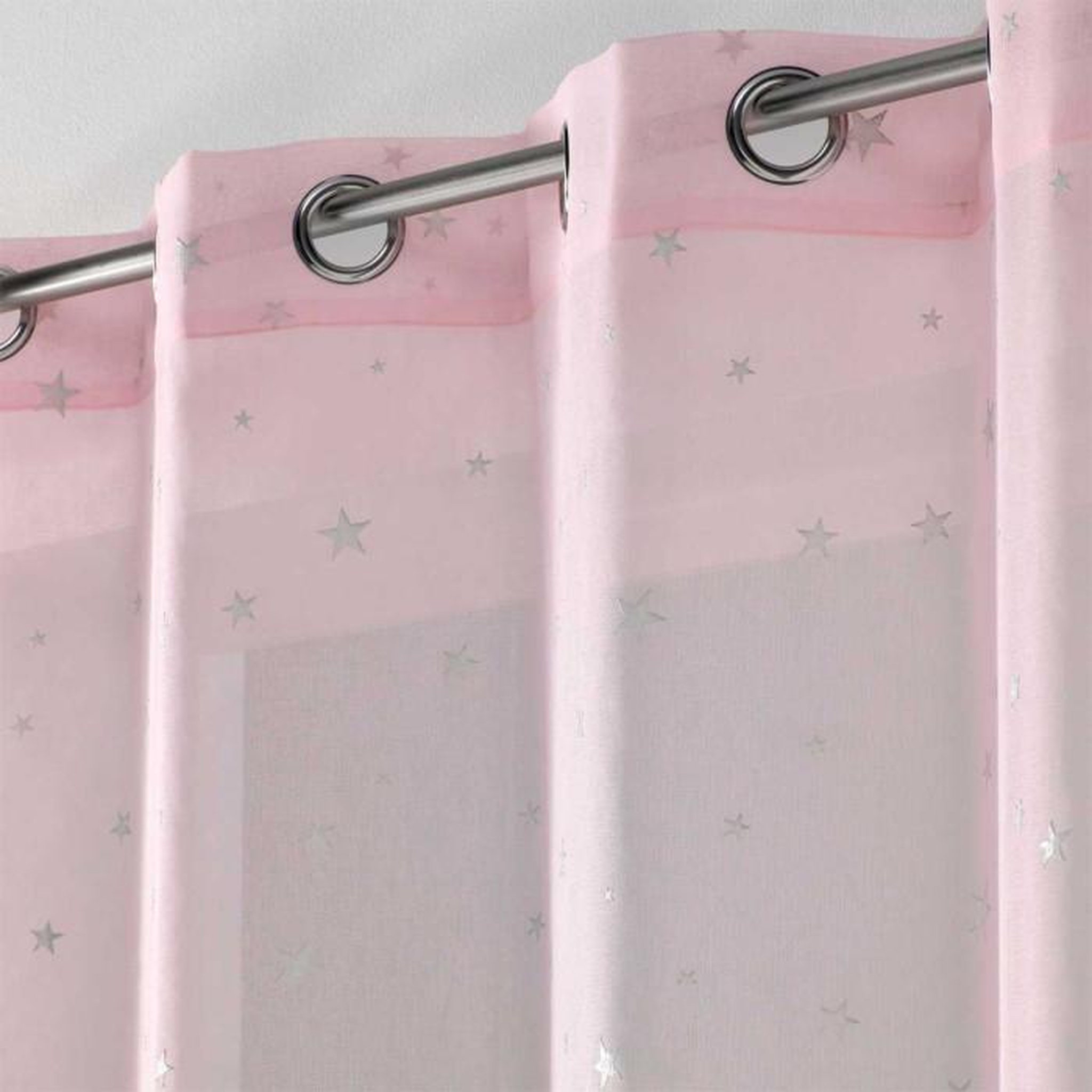 Voir la diapositive 2 : Paris Prix Rideau Voilage  Phosphorescent Fluo  140x240cm Rose