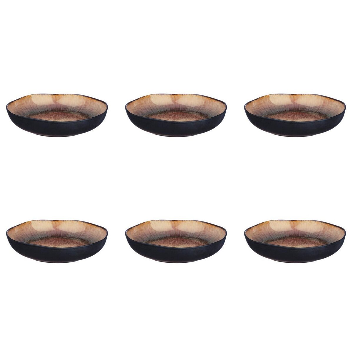 BJORN Assiette creuse IRIS Ø22,5cm - 6 pièces - Marron sauvage