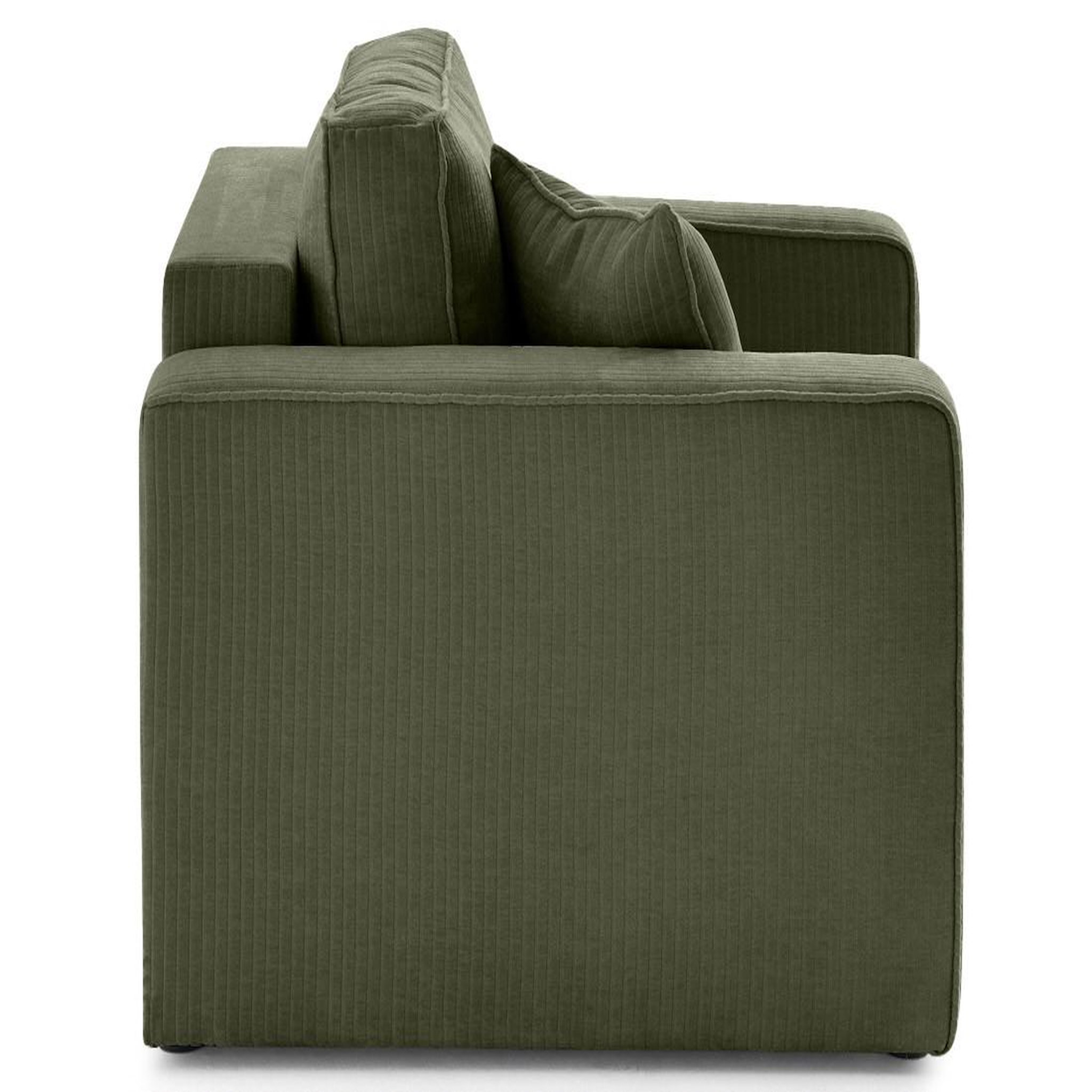 Voir la diapositive 2 : BEST MOBILIER Topaze - fauteuil en velours côtelé plat