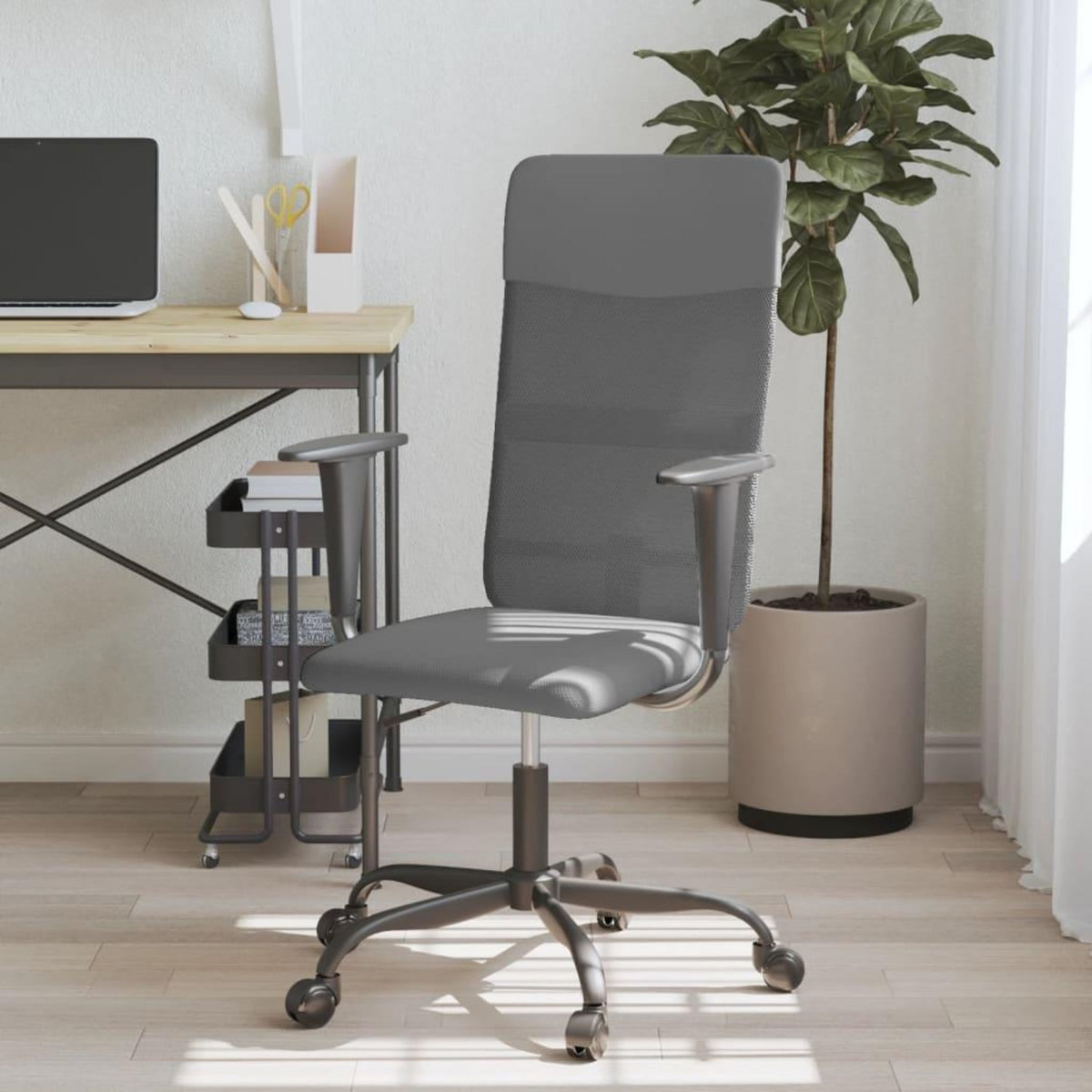 VIDAXL Chaise de bureau reglable en hauteur gris
