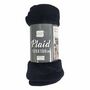 Voir la diapositive 3 : Paris Prix Plaid Uni en Flanelle  Flanou  125x150cm Noir