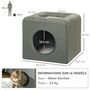 Voir la diapositive 3 : PAWHUT Panier chat pouf 2 en 1 - coussin amovible lavable - MDF PVC tissu aspect lin vert de gris