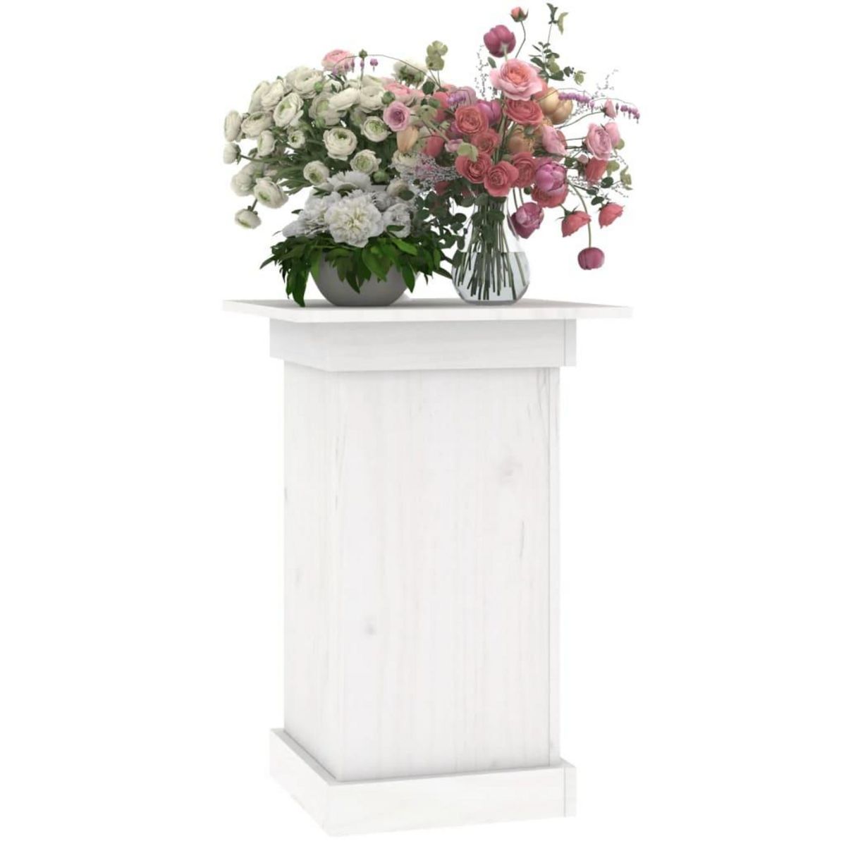 VIDAXL Support a fleurs Blanc 40x40x60 cm Bois de pin solide