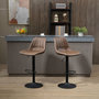 Voir la diapositive 2 : HOMCOM Lot de 2 tabourets de bar Vintage pivotant réglable - repose-pied - revêtement synthétique marron