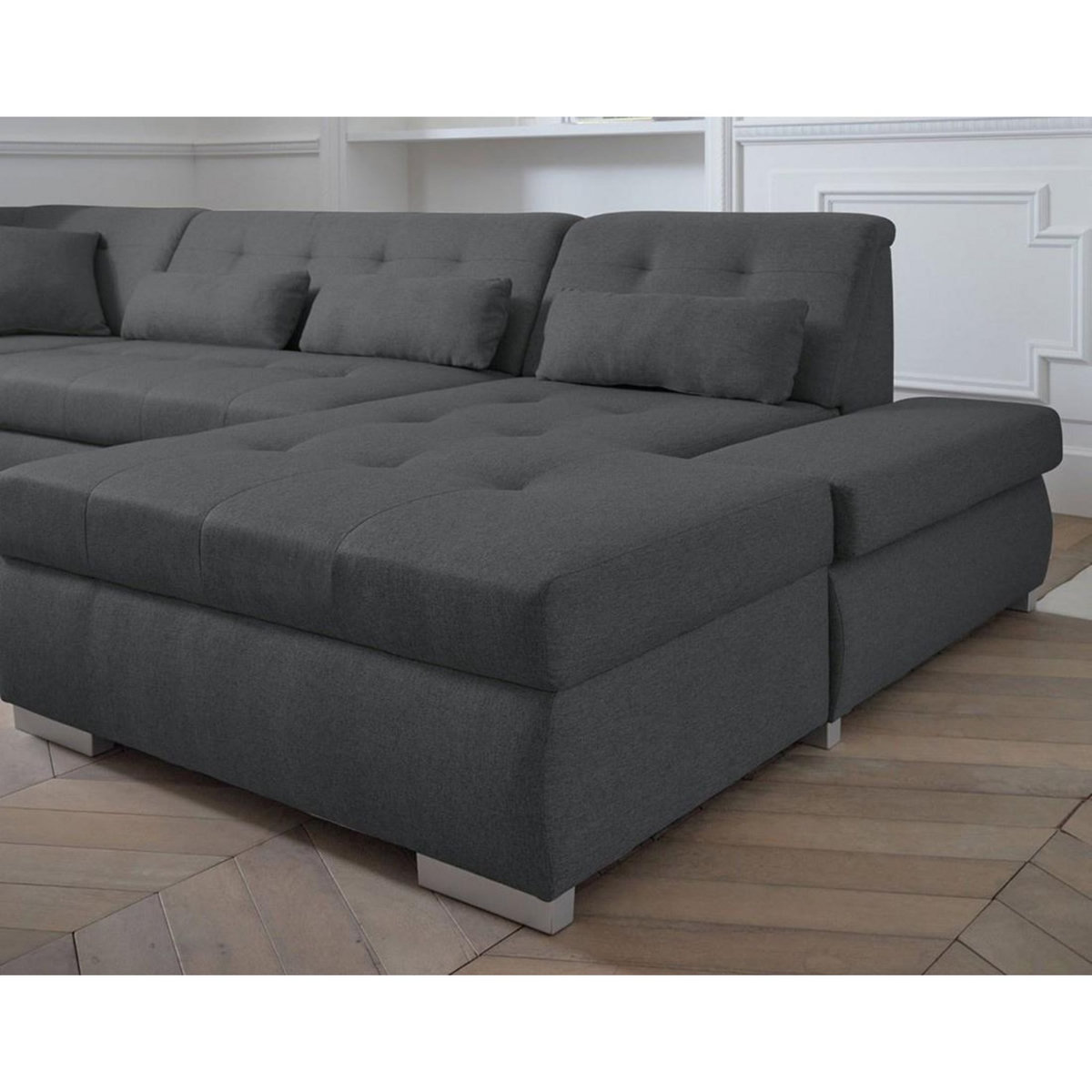 LISA DESIGN Vermont - canapé panoramique d'angle gauche - 7 places - xxl