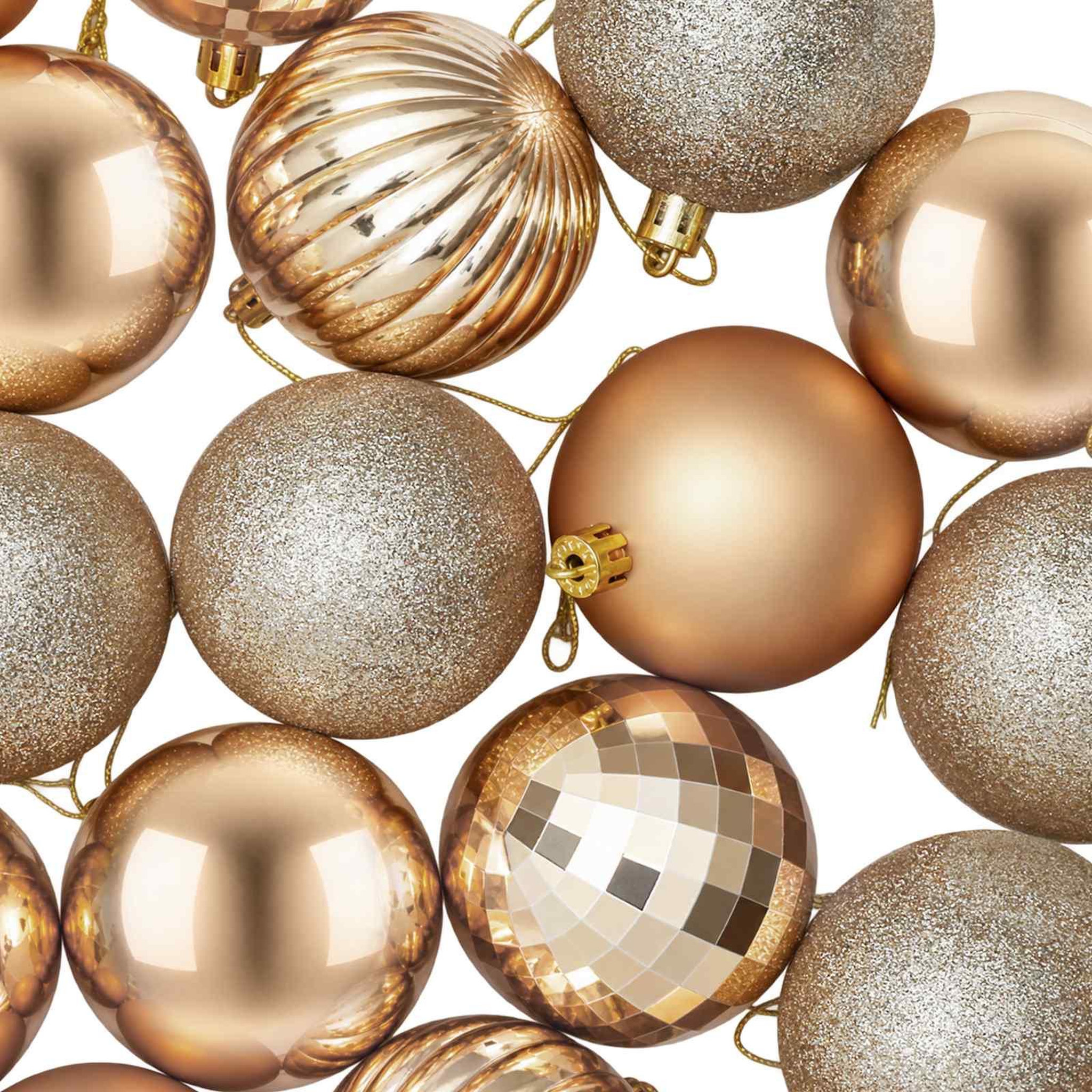 Voir la diapositive 6 : VIDAXL Ensemble de boules de Noël 75 pc Or rose 6 cm Polystyrene