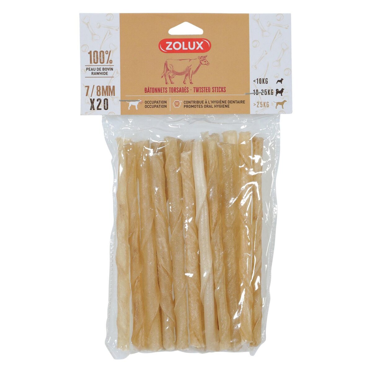 Zolux Bâtonnets Torsadés pour Chien à mâcher - ZOLUX