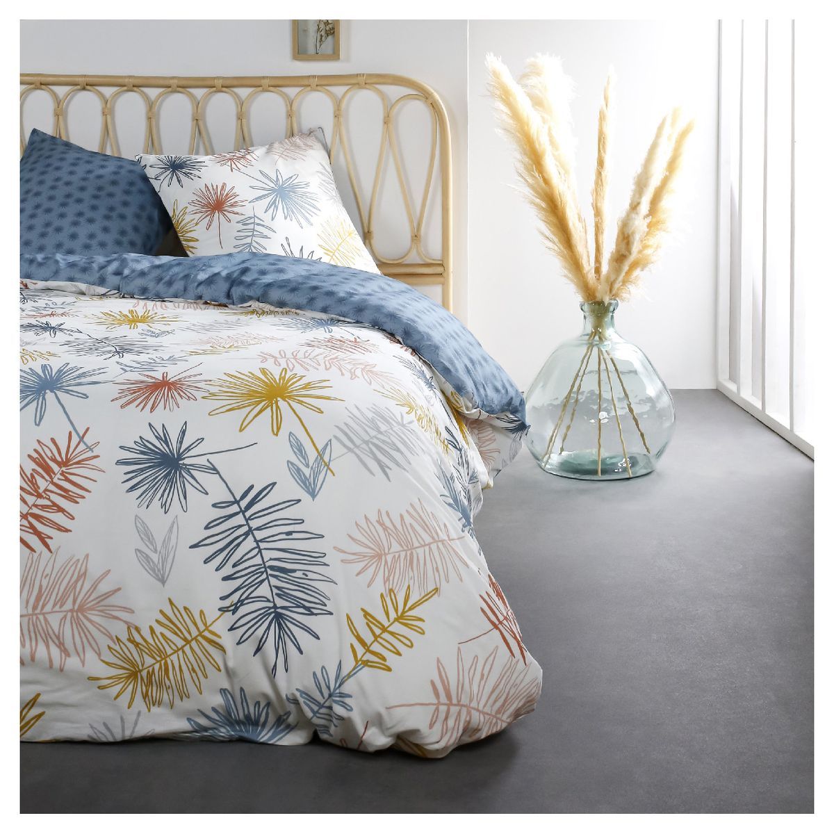 Parure housse de couette fantaisie en coton 57 fils LEANA