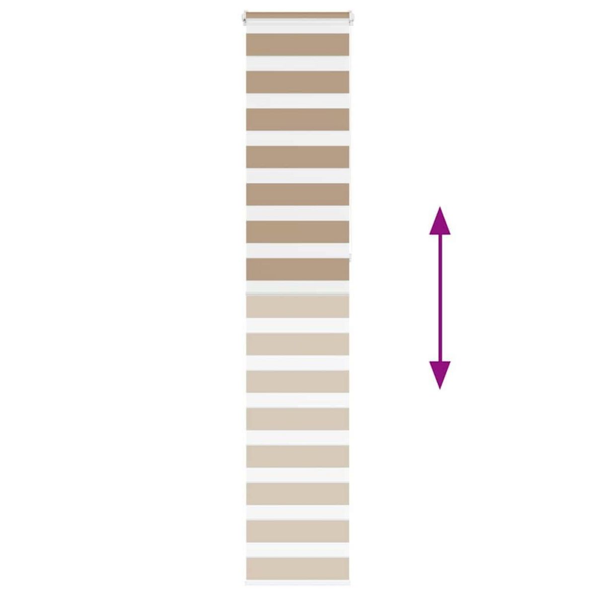 VIDAXL Store zebre marron sable largeur du tissu 35,9 cm polyester