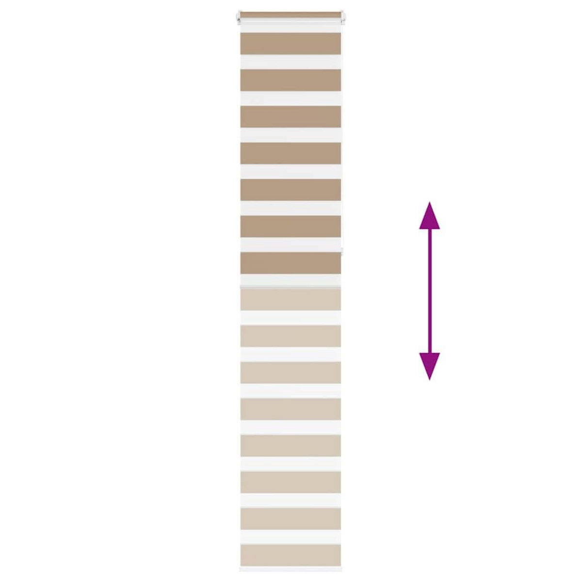 VIDAXL Store zebre marron sable largeur du tissu 35,9 cm polyester