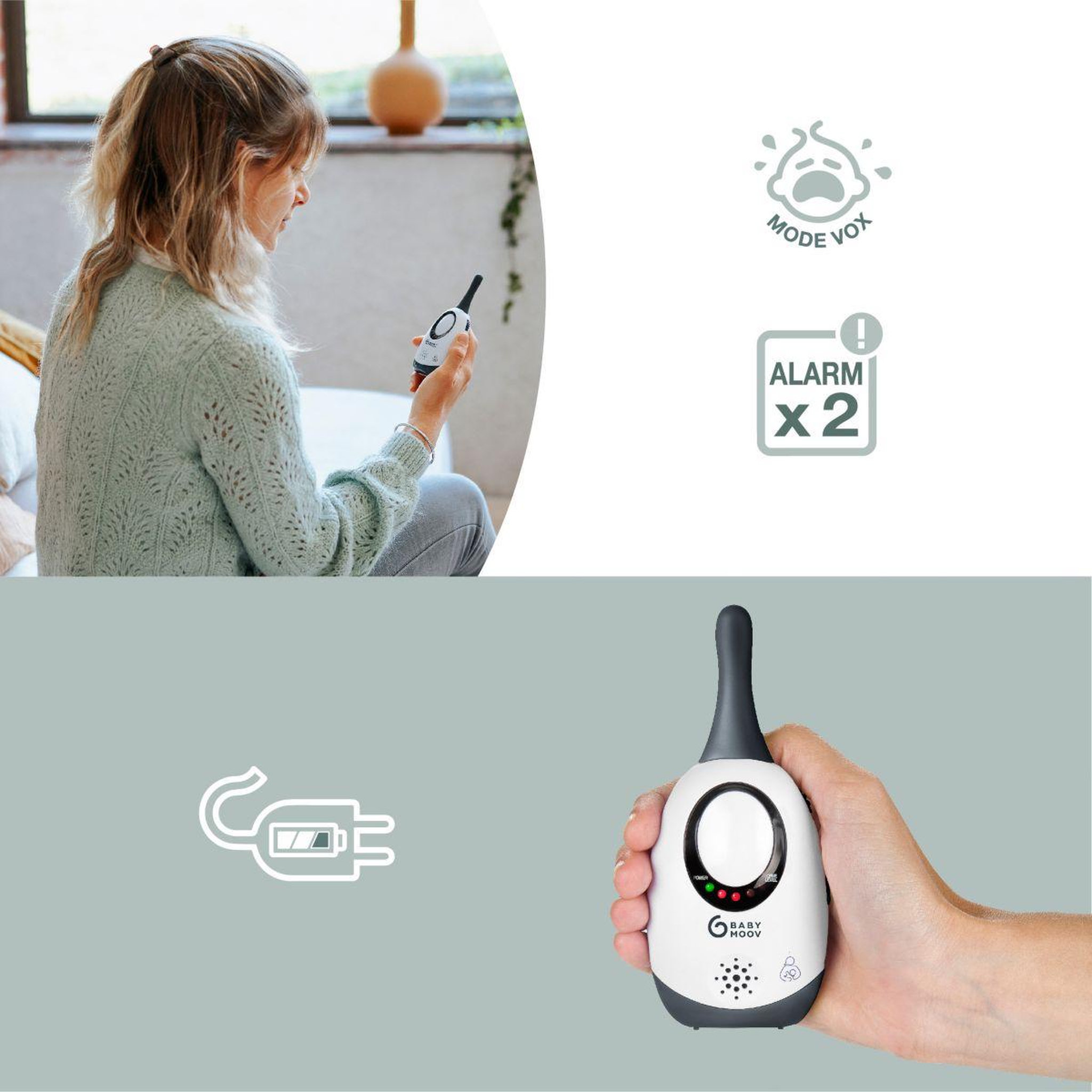 Voir la diapositive 5 : BABYMOOV Babyphone Simply care new color