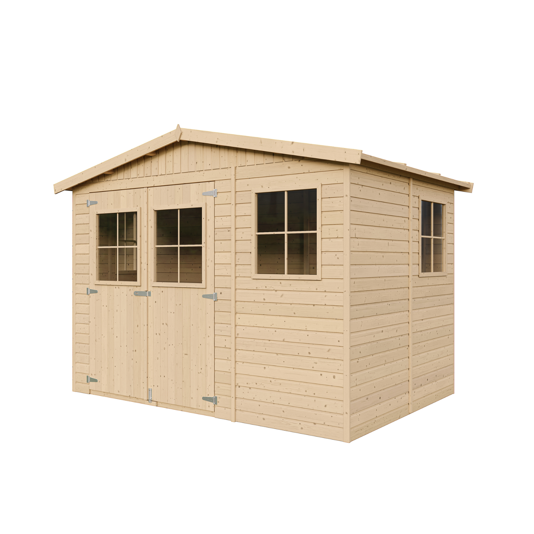 Voir la diapositive 2 : TIMBELA Abri de jardin en bois avec les planchers imprégné - 6m2 M334+M334G