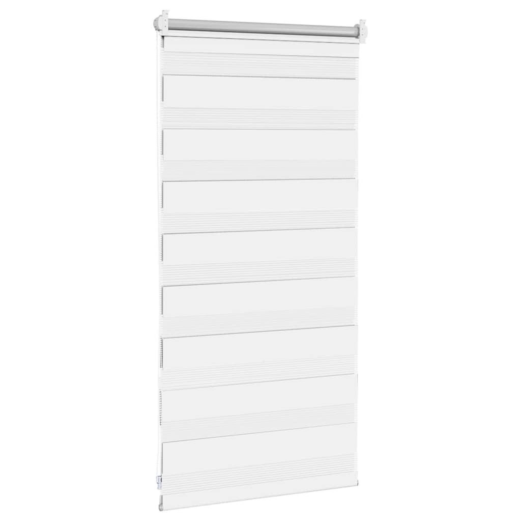 Voir la diapositive 4 : VIDAXL Store venitien zebre 40,9 x 100 cm, largeur du tissu 36,7 cm, blanc