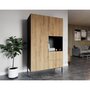 Voir la diapositive 2 : BEST MOBILIER Felicia - armoire - effet bois et noir - 120x200 cm
