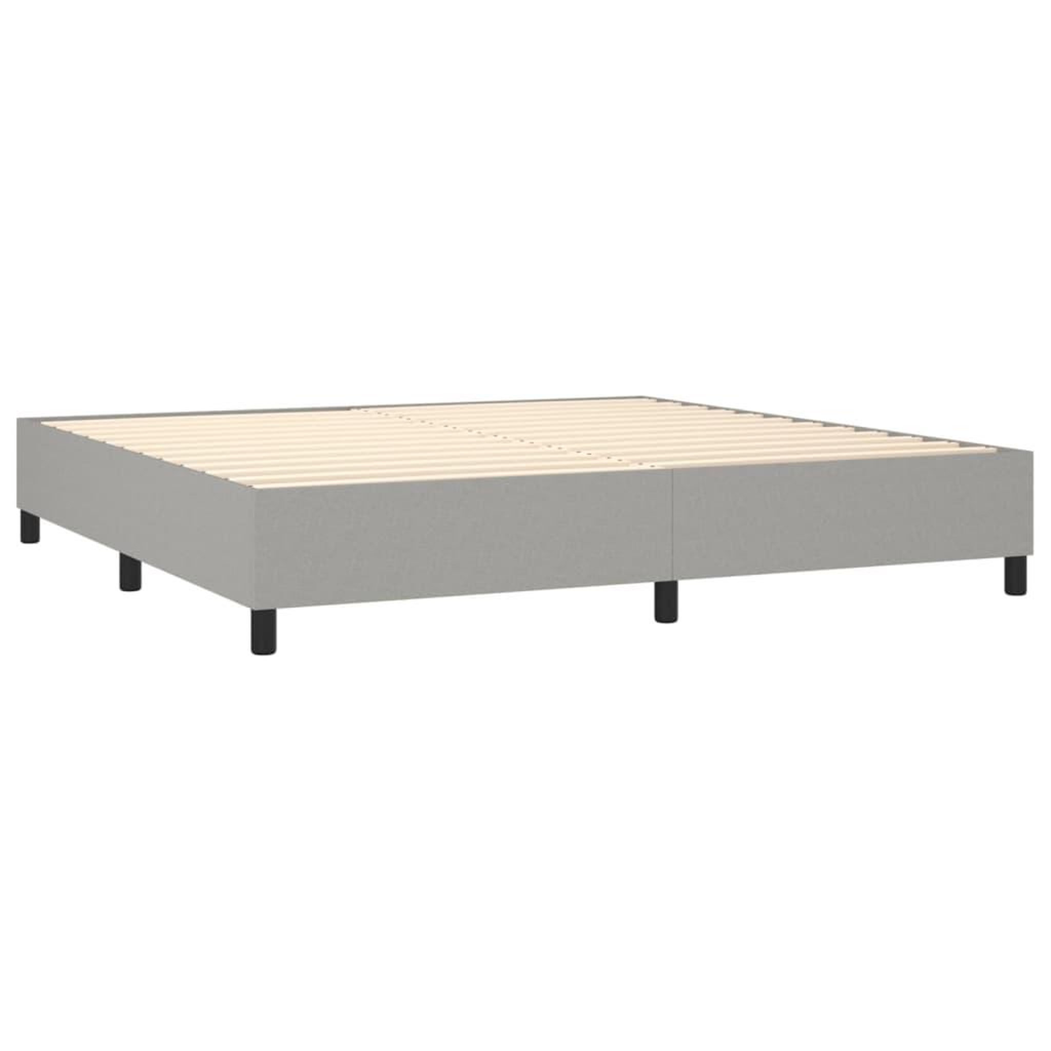 Voir la diapositive 4 : VIDAXL Sommier a lattes de lit avec matelas Gris clair 200x200cm Tissu
