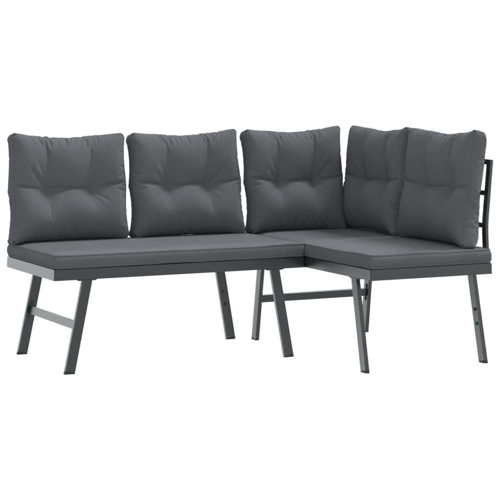 Voir la diapositive 3 : VIDAXL Bancs de jardin avec coussins lot de 4 acier enduit de poudre
