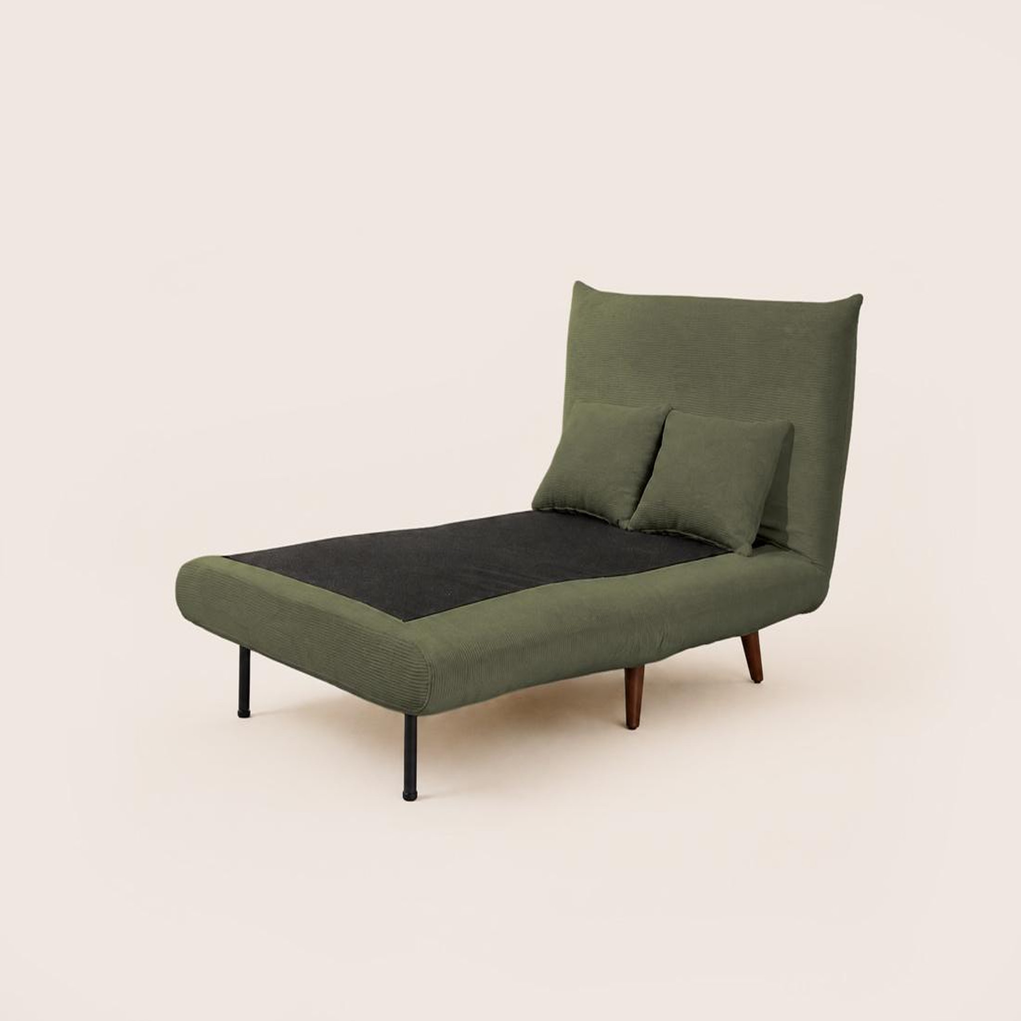 Voir la diapositive 3 : BEST MOBILIER Lumi - banquette convertible clic-clac 1 place en velours côtelé