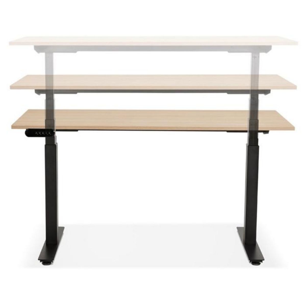 Paris Prix Bureau Design Réglable  Électrique  140cm Naturel & Noir