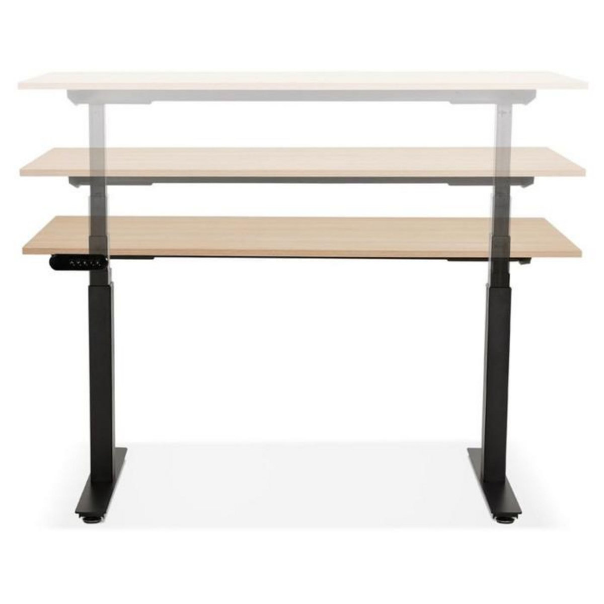 Paris Prix Bureau Design Réglable  Électrique  140cm Naturel & Noir