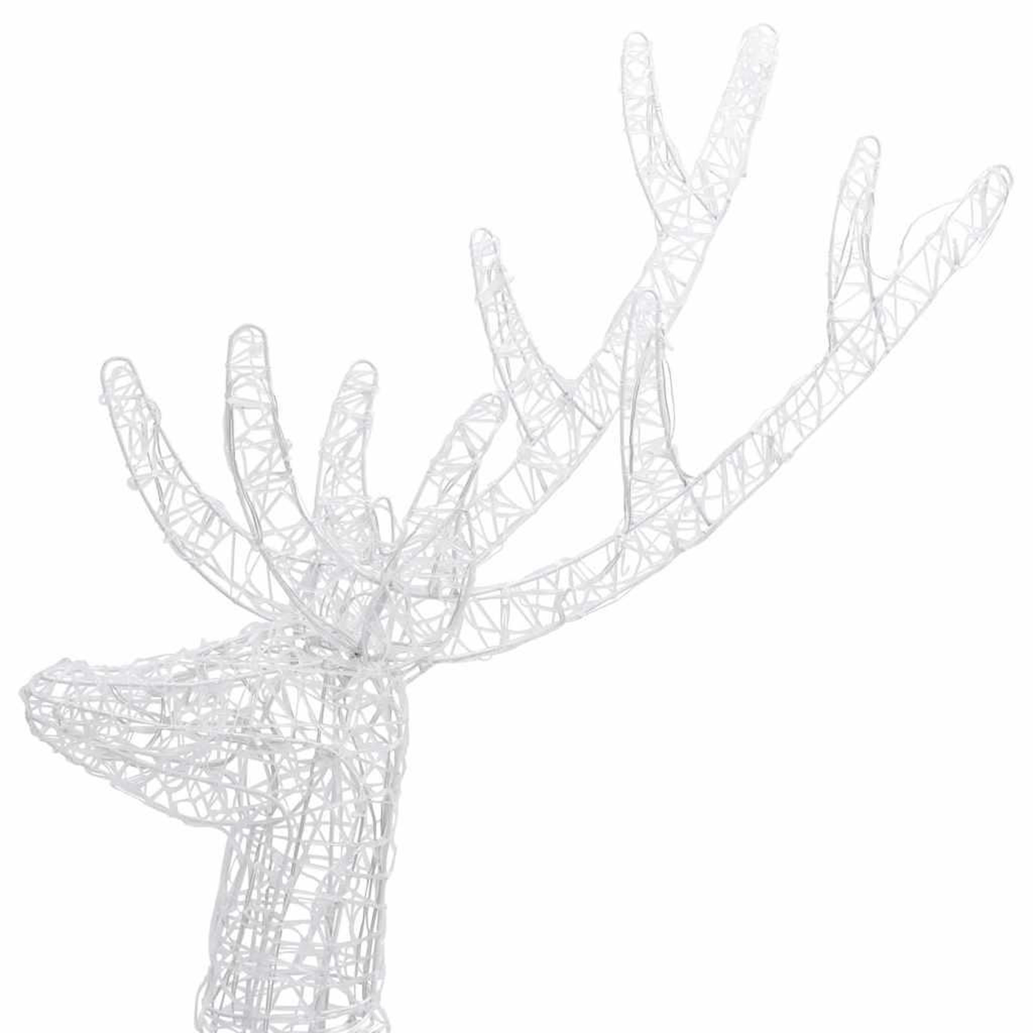 Voir la diapositive 4 : VIDAXL Rennes de noël xxl acrylique 250 led 2 pcs 180 cm multicolore