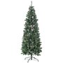 Voir la diapositive 1 : HOMCOM Sapin de Noël artificiel aspect enneigé Ø 65 x 180H cm 37 pommes de pin 618 branches épines imitation Nordmann grand réalisme