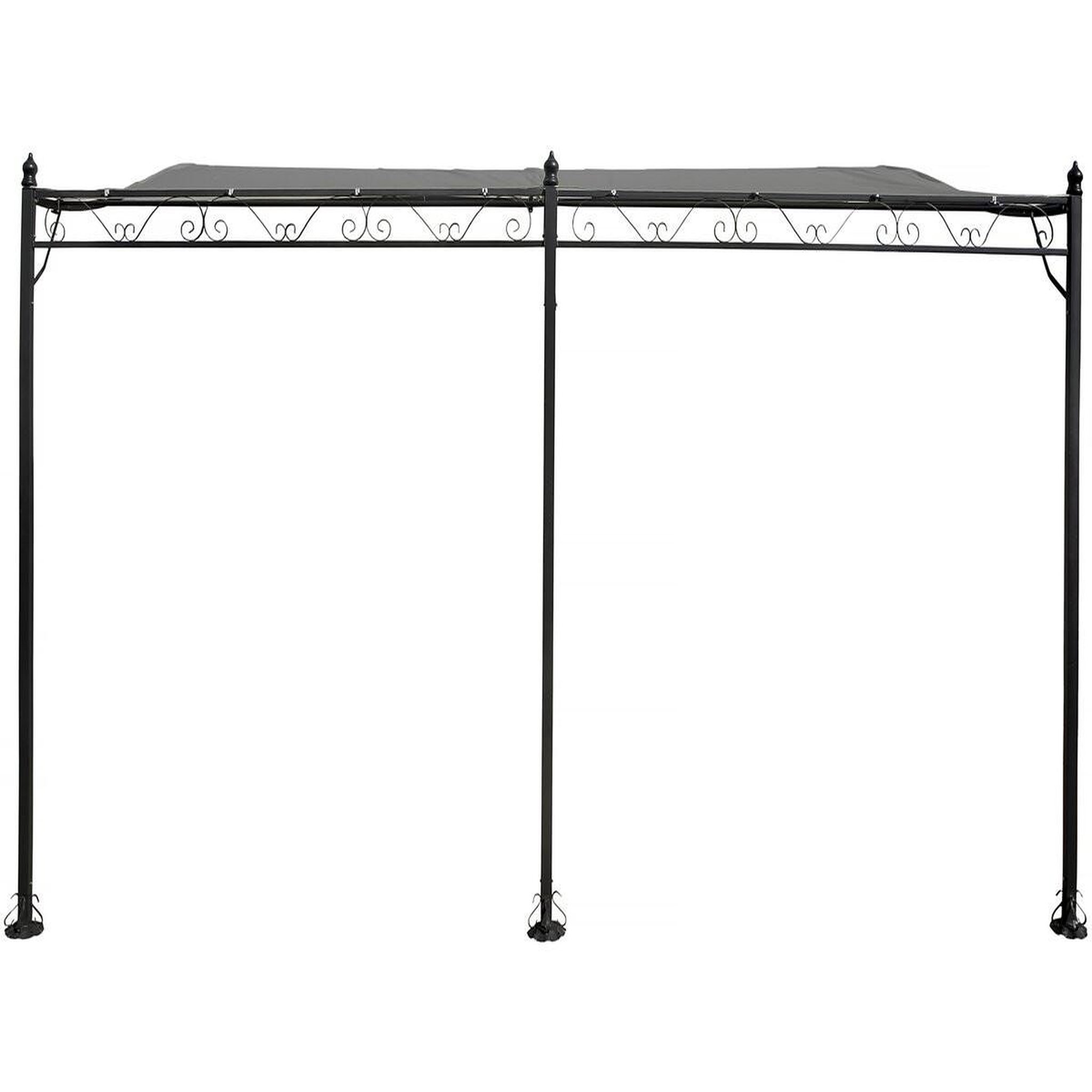 Habitat et Jardin Pergola tonnelle adossée en métal - 3 x 4 m - gris