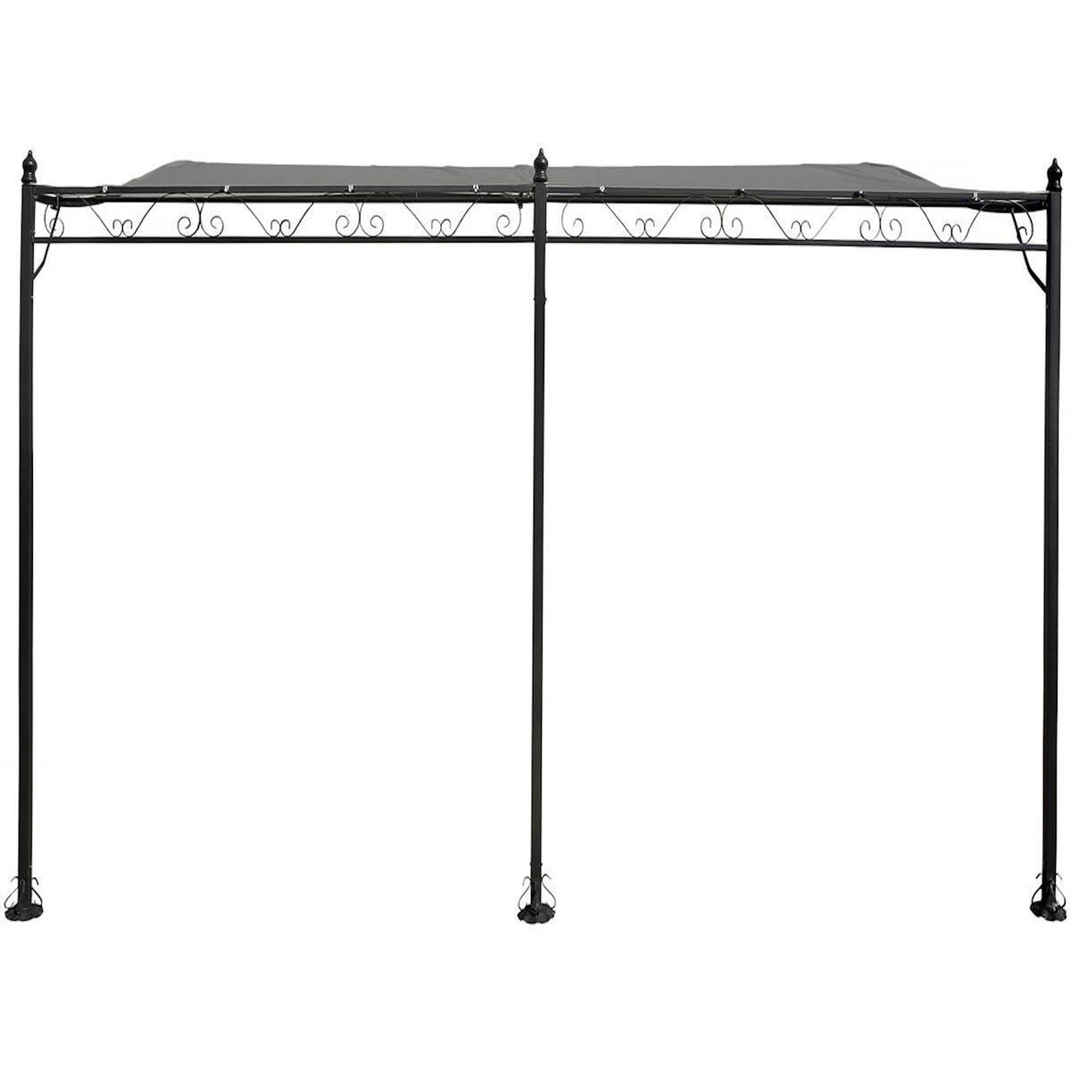 Habitat et Jardin Pergola tonnelle adossée en métal - 3 x 4 m - Gris