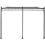 Habitat et Jardin Pergola tonnelle adossée en métal - 3 x 4 m - Gris