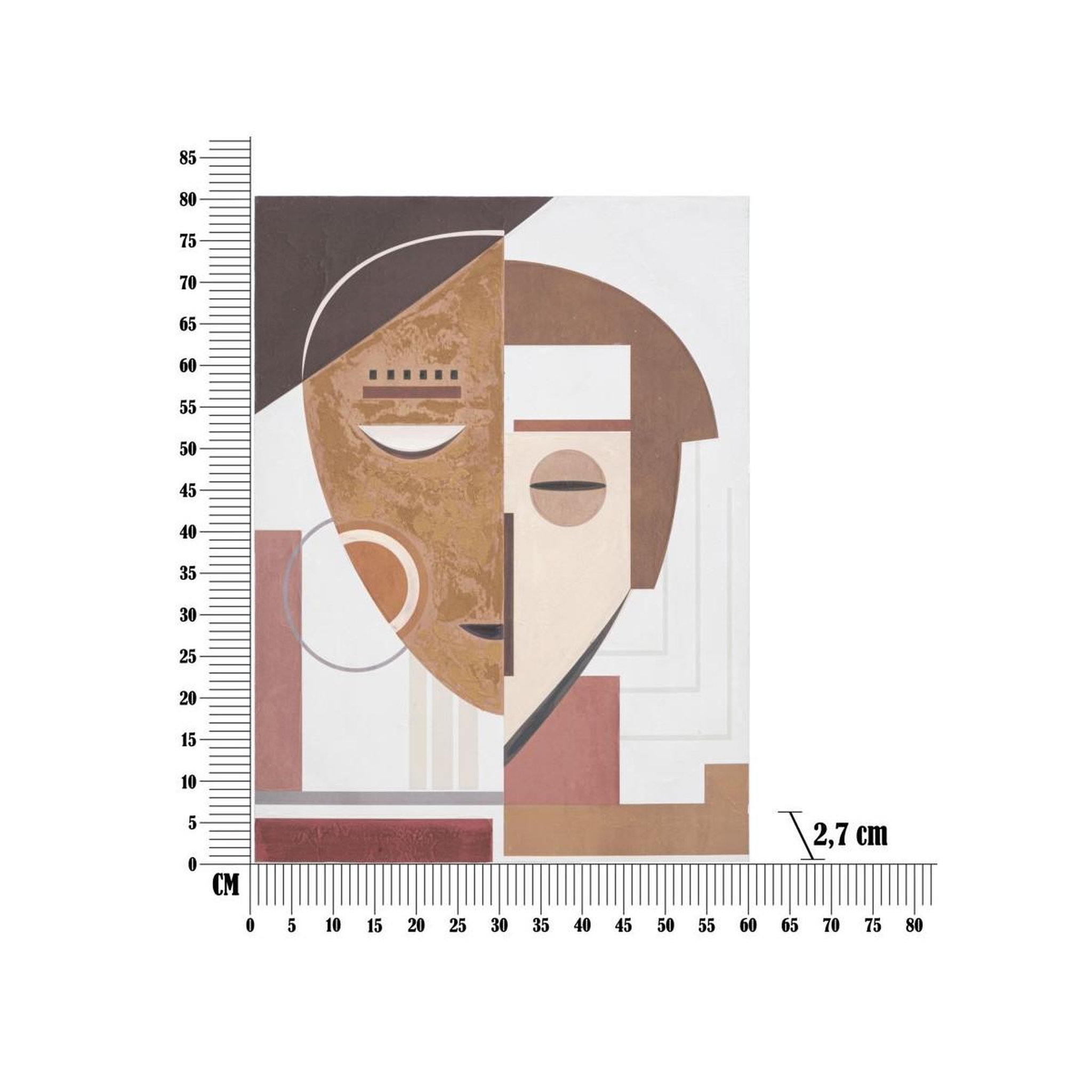 Voir la diapositive 6 : Paris Prix Toile Peinture Déco  Ethnic Face  60x80cm Multicolore