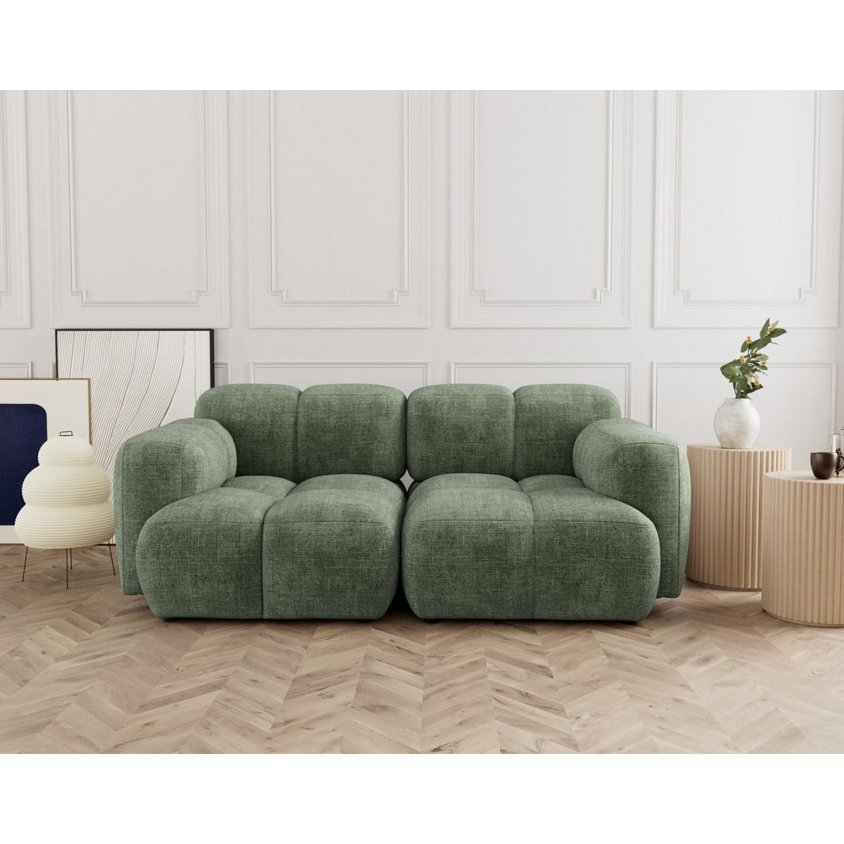 LISA DESIGN Grace - canapé modulable 2 places en velours texturé