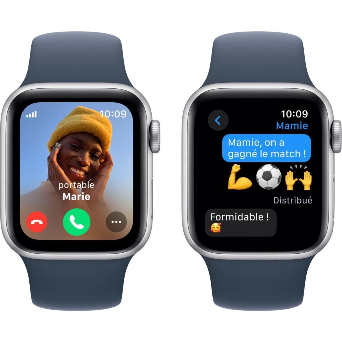 APPLE Montre connectée SE 40mm Alu/Argent Bleu Orage S/M cellular 2023