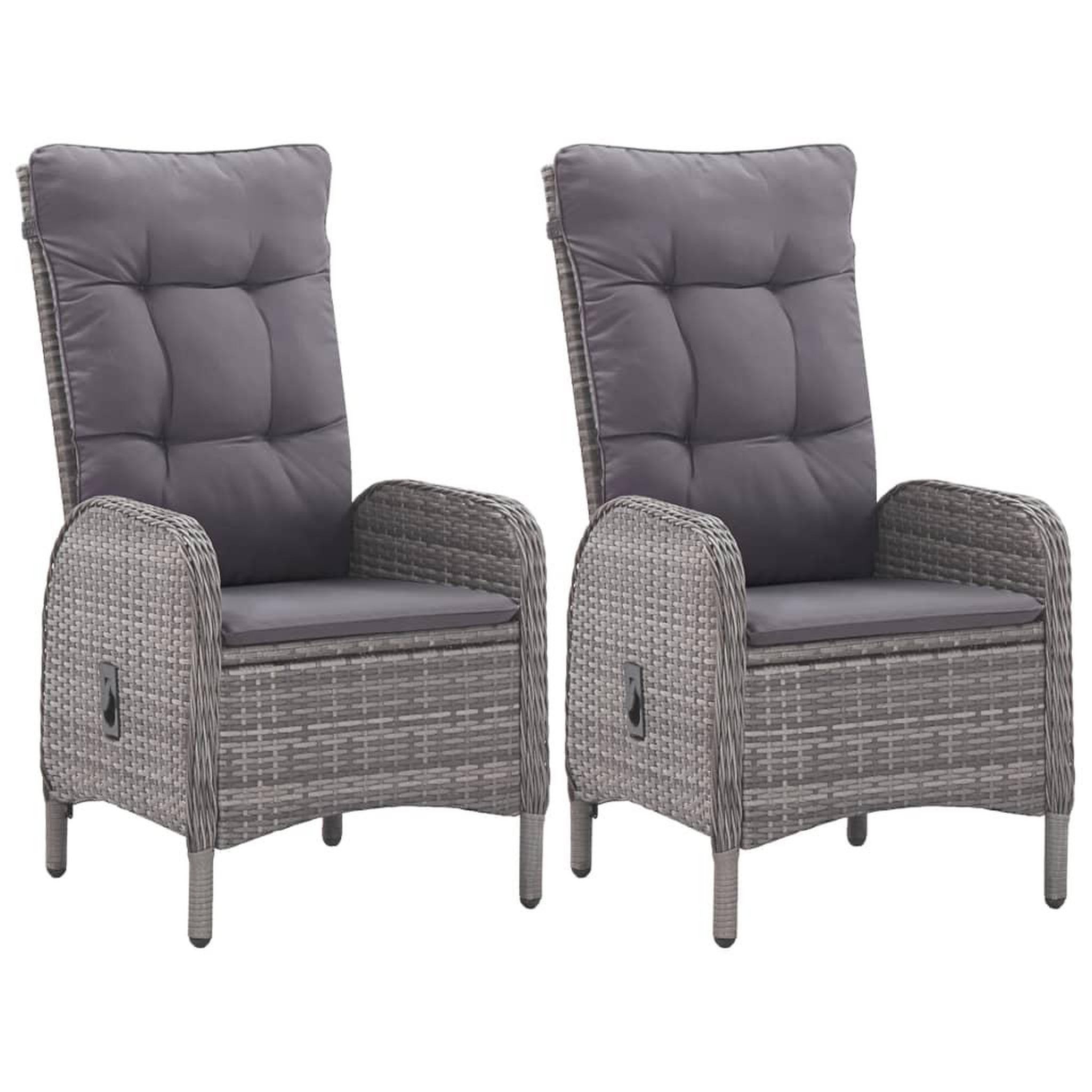 Voir la diapositive 3 : VIDAXL Ensemble de bistro de jardin 3 pcs resine tressee et verre gris