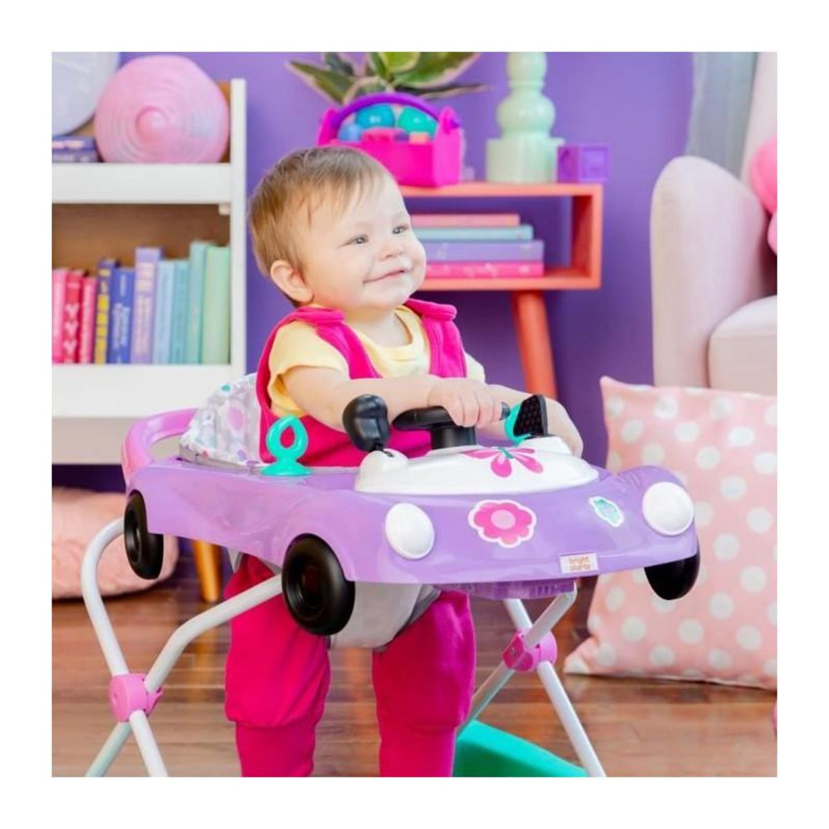 Bright Starts BRIGHT STARTS Trotteur 3 en 1, petit bolide, 3 modes de jeux évolutifs, violet