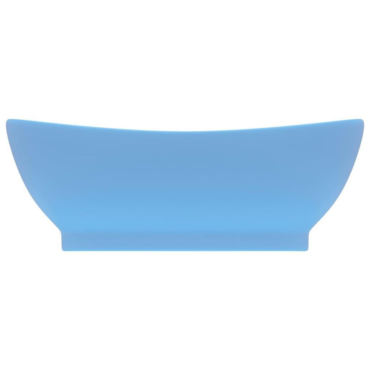 VIDAXL Lavabo ovale a trop-plein Bleu clair mat 58,5x39 cm Ceramique