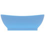 Voir la diapositive 3 : VIDAXL Lavabo ovale a trop-plein Bleu clair mat 58,5x39 cm Ceramique