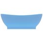 Voir la diapositive 3 : VIDAXL Lavabo ovale a trop-plein Bleu clair mat 58,5x39 cm Ceramique