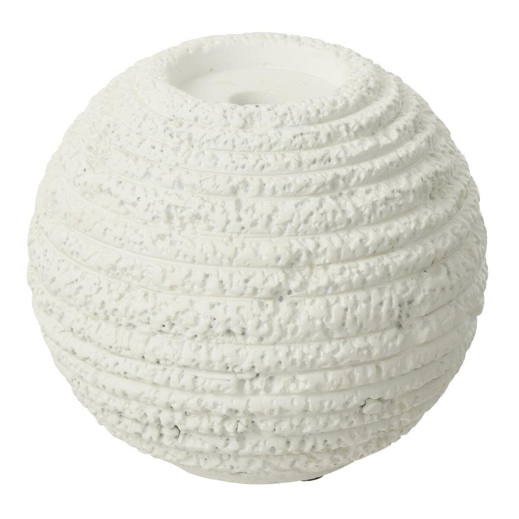 J-LINE Chandelier Rond en Ciment  Creta  18cm Blanc