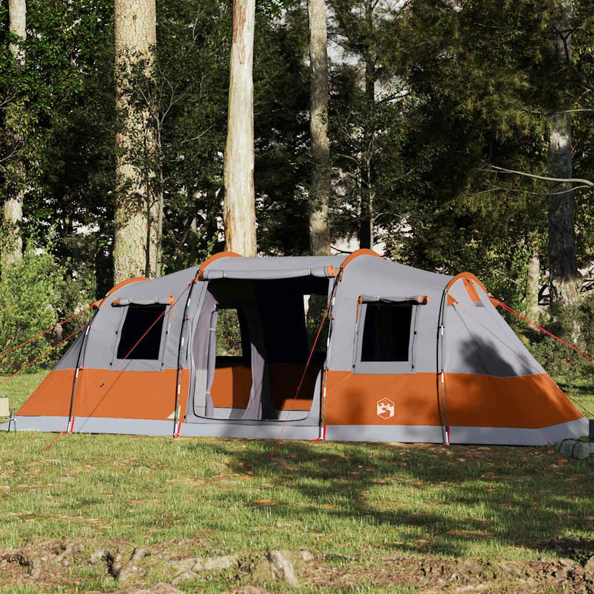 VIDAXL Tente familiale tunnel 6 personnes gris impermeable