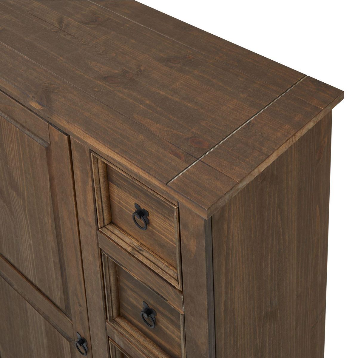 IDIMEX Buffet apothicaire en pin TEQUILA style mexicain, 1 portes et 5 tiroirs