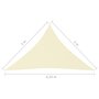VIDAXL Voile de parasol Tissu Oxford triangulaire 3x3x4,24 m Creme