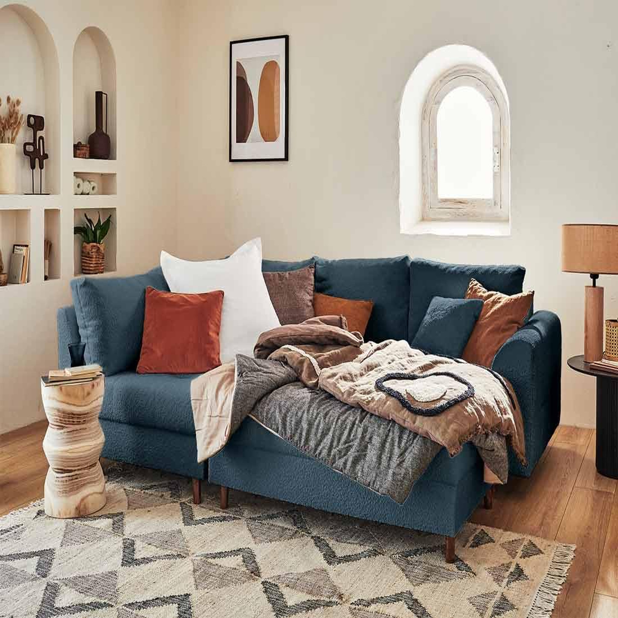 Voir la diapositive 4 : LISA DESIGN Rune - pouf modulable - en tissu bouclette