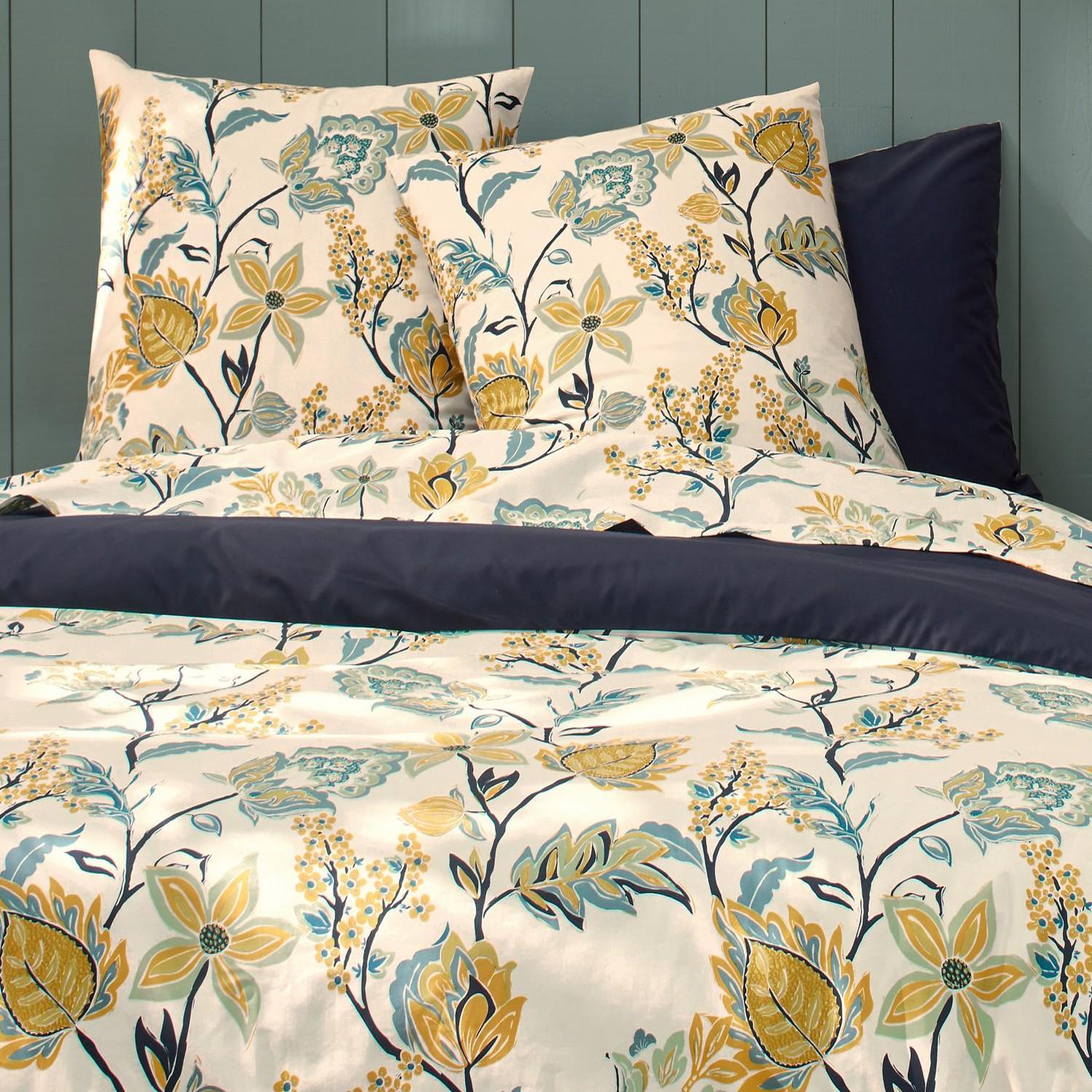 Voir la diapositive 3 : Home collection Parure housse de couette 100% percale de coton 80 fils minea ombre