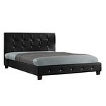 CONCEPT USINE Cadre de lit capitonné 140 x 190 cm noir NOTTINGHILL