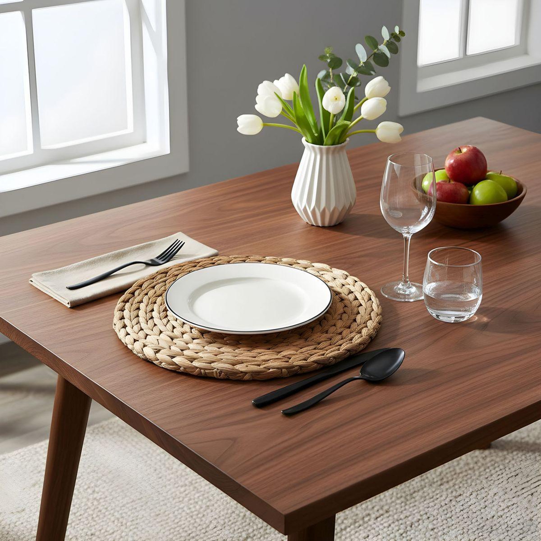 Voir la diapositive 3 : Douceur d'Intérieur Set de table en jonc  tressia  35cm naturel