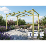 JARDIDECO Pergola massive en bois Tours 420 x 300 cm - Maderland